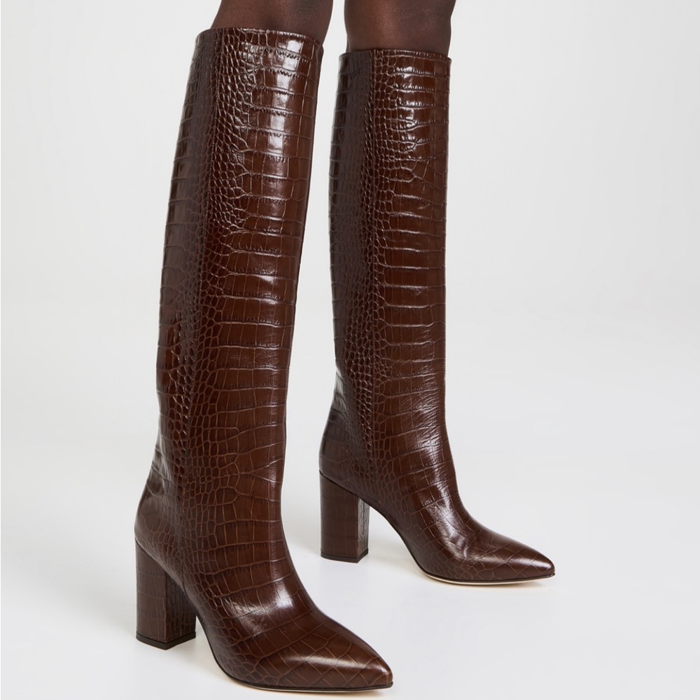 Paris Texas Tall Stacked Heel Boots